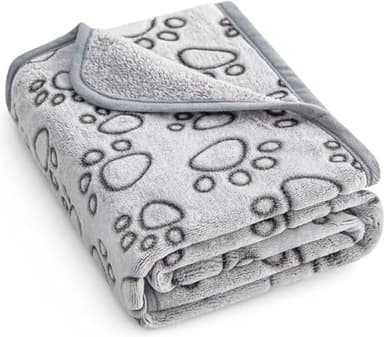 Stuffed® Premium Soft Dog Blanket Washable, 40"x32" Cat Blanket for Indoor Cats Large Medium Small Dog Gifts Puppy Essentials (Grey) - Image 1