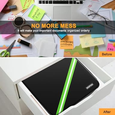 Noiposi Document Organizer with 5200℉ Heat Insulated,Waterproof and Fireproof Document Box with Lock, Home Travel Strong Fireproof Safe Storage Box for Letter Size Important Documents and File - Image 9