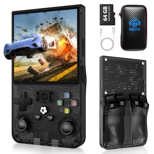 R36 Max Retro Handheld Game Console, Video Game Console with 64G Built-in 18000+ Games, 4000mAh Rechargeable, Support 30+ Simulators, Linux System, 4.0 Inch IPS Screen Portable Pocket Arcade, Black - Image 1