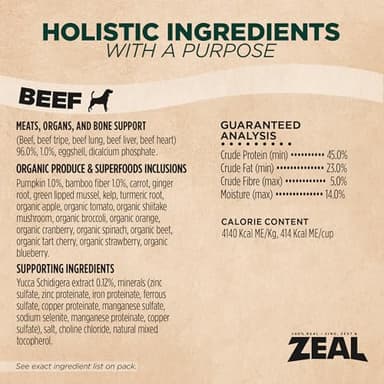 ZEAL Canada Air-Dried Beef Recipe for Dogs - High Protein, Natural Superfoods, Nutrient Rich, No Fillers, Grain Free, Complete & Balanced (Beef, 2.2 lb) - Image 7