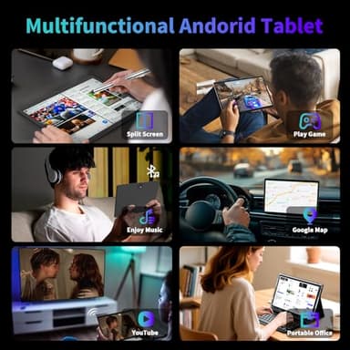 2025 Android 15 Tablet with Keyboard, 26GB(6+20)RAM+256 Storage(Expand to 2TB), 8000mAh Battery, Widevine L1, 10 Inch 2-in-1 Tablets with 5G/2.4G WiFi, BT5.0, GMS Certified, Mouse, Case, Stylus(Black) - Image 7