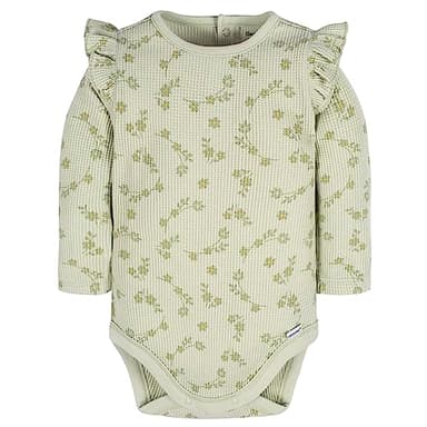 Gerber Baby Girls 2-Pack Long Ruffle Sleeve Onesies, Flower Toss, 3-6 Months - Image 3