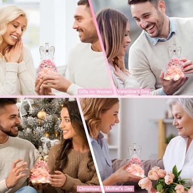Tiaronics Mothers Day Rose Gifts for Women, Large Angel Figurines with Real Roses, Preserved Real Flower Rose for Her, Champagne - Image 8