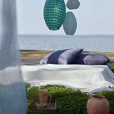 Bedsure Cooling Cotton Waffle King Size Blanket - Lightweight Breathable Summer Blanket of Rayon Derived from Bamboo for Hot Sleepers, Luxury Throws for Bed, Couch and Sofa, Ivory, 104x90 Inches - Image 2