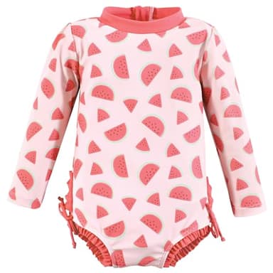 Hudson Baby Girls Rashguard Baby and Toddler Swimsuit, Watermelon, 8 Years - Image 1