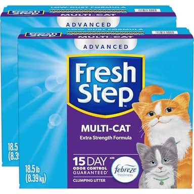 Fresh Step Advanced Multi Cat Clumping Litter with Febreze Freshness, Fresh Step Clumping Cat Litter Extra Strength Formula, 37 lbs. (2 x 18.5 lb. Box) - Image 14