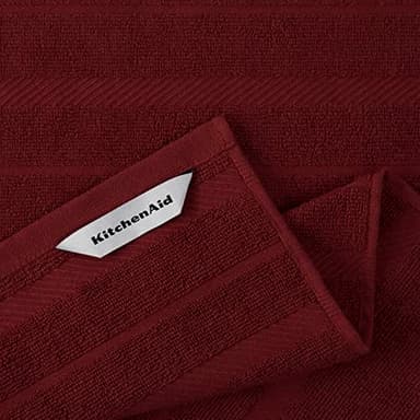 KitchenAid Albany Kitchen Towel 4-Pack Set, Smoked Paprika Red/White, 16"x26" - Image 3