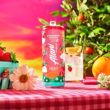 Alani Nu STRAWBERRY SUNRISE Sugar Free, Low Calorie Energy Drinks, 200mg Caffeine, Biotin B Vitamins, Zero Sugar, 15 Calories, 12 Fl Oz Cans, 12 Pack - Image 6