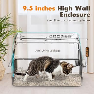 Rywell Stainless Steel Litter Box, Covered XL Extra Large Cat Litter Box Enclosure, Metal Kitty Litter Boxes with Lid, Litter Scoop, Filter Pedal and Litter Mat, Anti-Leakage, Non-Stick, Easy to Clean - Image 3