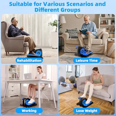 ANCHEER Under Desk Elliptical, Ellipse Leg Exerciser for Seniors Fully Assembled , Electric Seated Pedal Exerciser with Remote Control & 12 Adjustable Speed/Resistance - Image 7