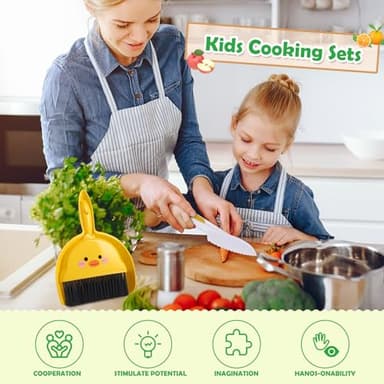 14PC Montessori Toy Safe Kitchen Knife Set for Toddler, Kids Knife Set for Real Cooking with Cutting Board, Gift for 3-12 Year Old Girl Boy Bithday Chistmas, Little Chef Cooking Tool for Kid Age 3-12 - Image 6
