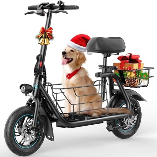 URBANMAX Electric Scooter with Seat, 550W Motor, 18.6MPH Top Speed, 20 Miles Range, Adults Electric Scooter with Large Storage Basket for Pets Dogs and Items C1S-FB4 - Image 1