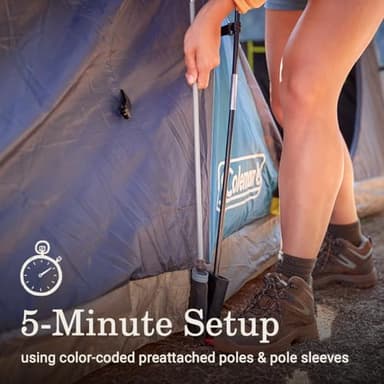 Coleman 4/6/8/10 Person Skydome Dark Room Tent with Rainfly, 5 Minute Setup, Blocks 90% of Sunlight, 20% More Headroom Than Traditional Tents - Image 3
