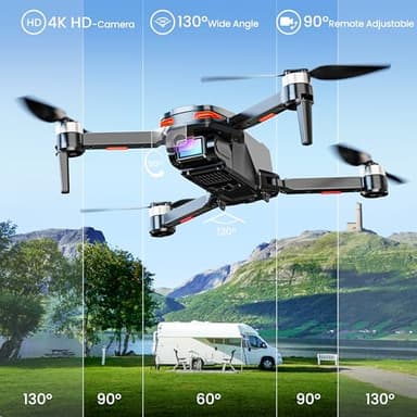 HOFMOC Drones with Camera 4K for Adults Kids, Brushless Motor Mini Drone, Foldable FPV RC Drone with Propeller Guards, One Key Take Off/Land, Gravity/Voice Control, Anti-Lost Alarm, Gift for Men, Boys - Image 2