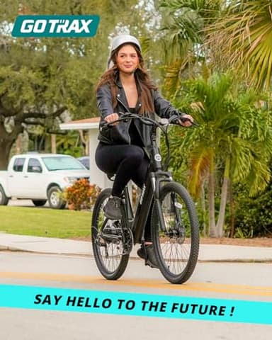 Gotrax Dolphin 26" Electric Bike, Max Range 30Miles(Pedal-assist1) & 20Mph Power by Peak 500W, 5 Pedal-Assist Levels & Front Suspension, 7-Speed&Boost Mode, City E-Bike for Adult White - Image 8