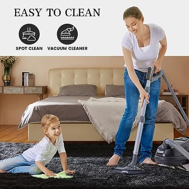 Super Soft Area Rugs for Living Room 5x7 Black, Fluffy Furry Shaggy Fuzzy Area Rug, Upgrade Anti-Skid Rectangular, High Pile Soft Throw Rug for Bedroom and Kids Room, Home Decor Aesthetic - Image 7