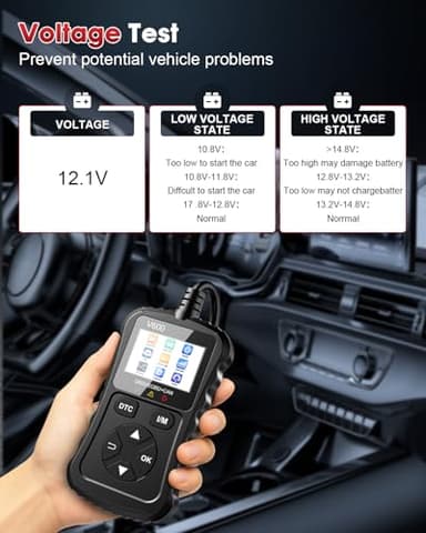 XIAUODO OBD2 Scanner Car Code Reader Support Voltage Test Plug and Play Fixd Car CAN Diagnostic Scan Tool Read and Clear Engine Error Codes for All OBDII Protocol Vehicles Since 1996(Black) - Image 3