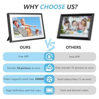 10.1" WiFi Digital Picture Frame YENOCK 32GB Smart Photo Frame IPS LCD Touch Screen Auto-Rotation Share Photos/Videos Instantly via Free APP,Mother's Day/Father's Day/Birthday/Christmas - Image 5