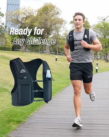 Zelvot Running Vest for Men Women, USA Original Patent, Adjustable Chest Straps Running Hydration Vest with 500ml Soft Flask, Lightweight Breathable Reflective Running Vest for Hiking - L/XL - Image 9