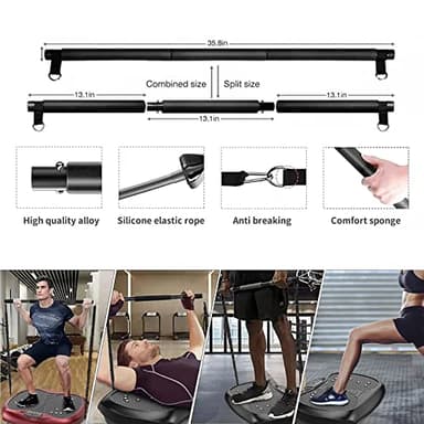 Natini Vibration Plate Exercise Machine - Whole Body Workout Vibration Platform Lymphatic Drainage Machine for Weight Loss Home Fitness W/Pilates Bar Resistance Bands Remote - Silver - Image 6