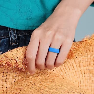 Egnaro Women's Rings Enhancers, 6mm Wide, 2mm Thick, Silicone Wedding Rubber Band with Half Size, Inner Arc Ergonomic Breathable Design - Image 4