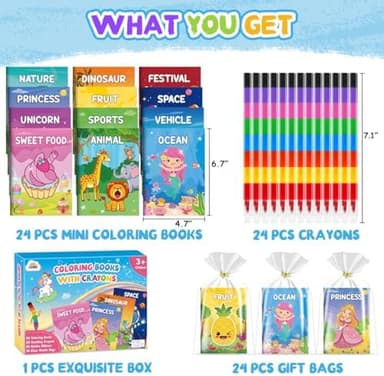 ZMLM Coloring Books for Kids Party Favors: Bulk Crayons Mini Coloring Books for Kids Ages 4-8 Birthday Goodie Bags Stuffers Toddlers Return Gifts Classroom Prizes - Image 4