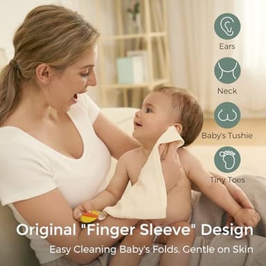 Momcozy Soft & Absorbent Baby Washcloths - 4 Layer Design| Medium Thickness| Premium Cotton for Newborns' Skin-Great for Bathing, Wiping & on-The-go Use, Shower Gift and Essential(5 Pack, 10x10 inch) - Image 3