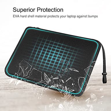 FINPAC Hard Laptop Sleeve Case for 15.3 inch MacBook Air M4 M3 M2 2025 2024, 16.2 inch MacBook Pro M4/M3/M2/M1 Pro/Max A2991 A2780 A2485 A2141, Waterproof Case for Surface Laptop/Book, Black - Image 3