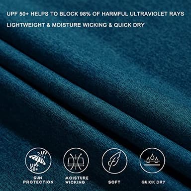 Willit Men's Sun Shirts UPF 50+ Rash Guard Long Sleeve Sun Protection Hoodie SPF UV Fishing Lightweight Athletic Running Heather Navy XXXL - Image 4