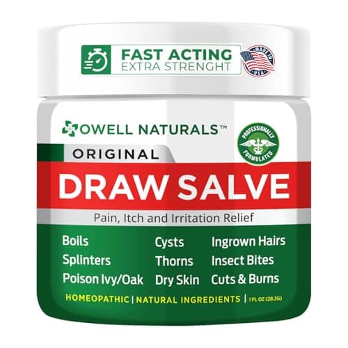 OWELL Naturals Drawing Salve Ointment for ingrown Hair, Boil & Cyst, Splinter Remover, Bug Spider Bites, bee Sting, Mosquito bite Itch, Poison Ivy, Flare, Hangnail - Image 1