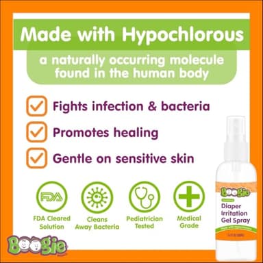 Boogie Hypochlorous Acid Diaper Irritation Gel Spray, Baby Essentials for Diaper Rash, Soothing Cleansing Spray, 3.4oz - Image 3