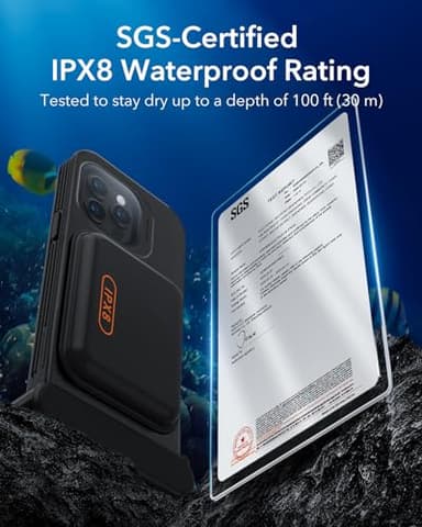 ESR Waterproof Phone Pouch for iPhone 15 Pro Max /14 Pro Max, Underwater Touch Sensitivity, IPX8 Floating Waterproof Cellphone Case with Lanyard, Dry Bag for Snorkeling, Black - Image 7