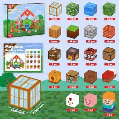 Goody King Magnetic Blocks |100PCS Magnetic Building Cube Game, Constructions Toys for Boys & Girls Age 3-4, 5 6 7 8 9 10, STEM Montessori Stacking Toy, Sensory Tiles Building Birthday for Toddlers - Image 2
