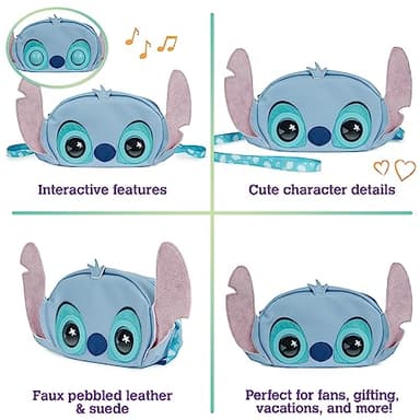 Purse Pets, Disney Stitch Officially Licensed Interactive Pet Toy & Kids Purse, 30+ Sounds & Reactions, Girls Crossbody Bag, Trendy Tween Gifts - Image 6