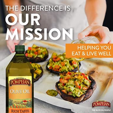 Pompeian Rich Taste Olive Oil, High Heat Cooking, Baking & Sauteing, High Smoke Point, 48 Fl Oz - Image 6