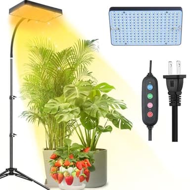 GroCruiser Grow Light with Tripod Stand and Timer, Sunlight Full Spectrum Grow Lights for Seed Starting, 25W 2000Lm LED Growing Lamps for Tall Plants, Bonsai Tree, Height Adjustable 12"-48" - Image 1