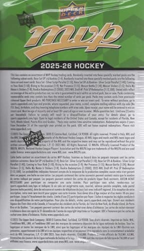 2025 2026 Upper Deck M V P Hockey Series Unopened Blaster Box of 11 Packs with Chance for Rookies Plus #1 Draft Picks Cards and Blaster Exclusive Gold Scripts - Image 9