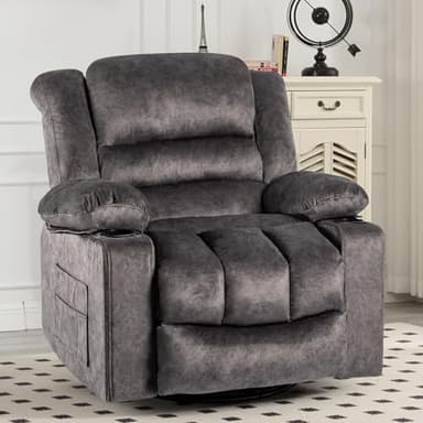 HOMYEDAMIC Recliner Chair Rocker Modern Ergonomic Lounge 360 Degree Swivel Single Sofa Seat Living Room Lounge Recliners on Clearance Foam Filling - Image 1