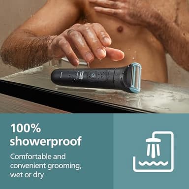 Philips Norelco Body Groomer 5000 Series, Intimate Hair Trimmer & Shaver for Men with Dual 100% Showerproof Full Body Shave & Trim Heads and Two Bi-Directional Body Hair Combs, BG5495/50 - Image 8