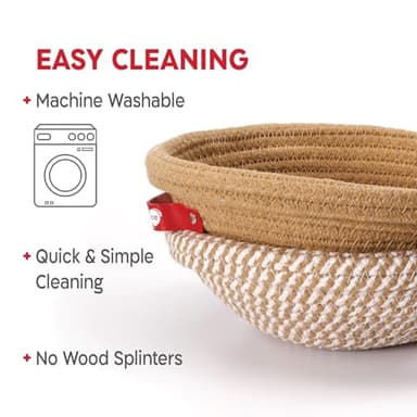 KneadAce Cotton Rope Banneton Bread Proofing Basket Set, 2 x Round Bread Basket with Liners & Covers for Artisan Bread Baking, Sourdough Bread Baking Supplies - Image 6