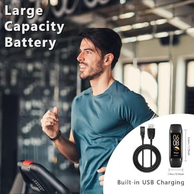 Fitness Tracker with Heart Rate/Blood Oxygen/Sleep Monitor, 20+ Sports Modes Smart Watches for Women/Men, Activity & Step Tracker Smart Watch for Android/iOS Phones (Black) - Image 7