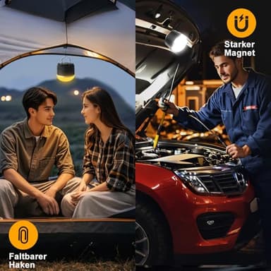 LED Camping Lights Rechargeable - Outdoor Portable Tent Light with 4000mAh Battery, 12 Light Modes, RGB Camping Lantern with Magnet Base, IP65 Waterproof Camping Lights for Tent, Hiking, Power Outages - Image 4