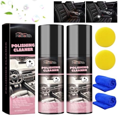 YJW Car Interior Cleaner & Polish, All Purpose Interior Detailer Spray, 2 Packs of 100ml, Lemon Scent, Compatible with Vinyl, Rubber, Plastic - Image 1