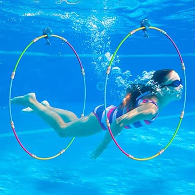 Fun Swimming Pool Toys for Kids - Diving Practice, Swim Thru Rings for Boys/Girls Ages 4-12 - Image 1