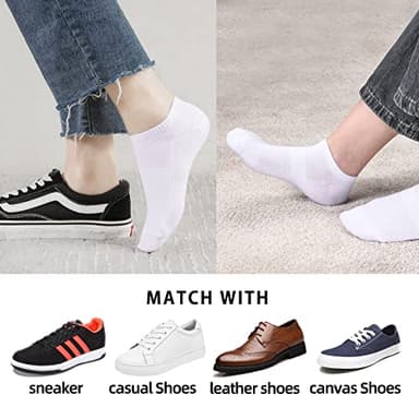 inhees 8 Pairs Ankle Socks Women's and Men Thin Athletic Running Cotton Low Cut No Show Socks - Image 6