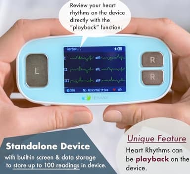 EMAY 6L Portable ECG Monitor | Record ECG and Heart Rate in 6 Channels | Compatible with Smartphone and PC | No Subscription Required - Image 4