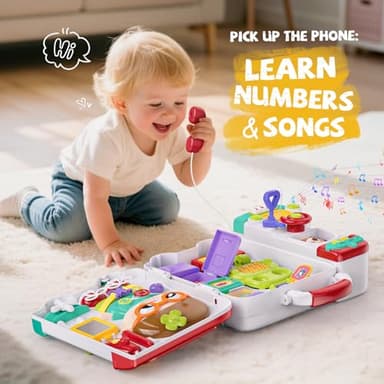 Vanvimen Busy Board Montessori Toys Gift for 1 2 Year Old Boys, Early Educational Montessori Toys for Toddler 1-3, Birthday Gifts Toy for 1 2 Year Old Boy, Ideas 1 Year Old Boys Birthday Gift Toy - Image 3