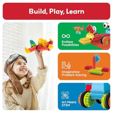 PicassoTiles 120pcs Hedgehog Interlocking Building Blocks Tiles Construction Toy Set Learning Playset STEAM Development Preschool Kindergarten Toy for Kids Age3+ PTB120 - Image 5