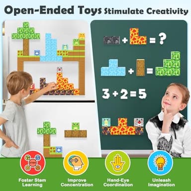 Magnetic Blocks Toys, Build Mine Magnet World Dinosaurs Set, Magnetic Tiles Building for Boys & Girls Kids Ages 3-5 5-7, STEM Montessori Sensory Toys for Toddlers Gifts for 3+ Years Old - Image 4
