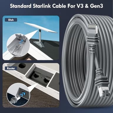 SVANE Starlink Gen 3 Cable 100FT/30M, Extension Ethernet Waterproof Cable, High Speed, 2000 Mbps, Indoor/Outdoor, Compatible with Starlink Gen 3 - Image 5